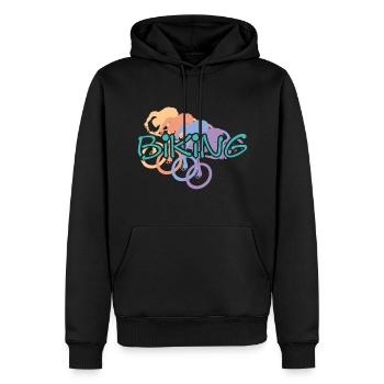 Biking - Männer Premium Bio Hoodie - Schwarz - Vorne - Nico (187cm)