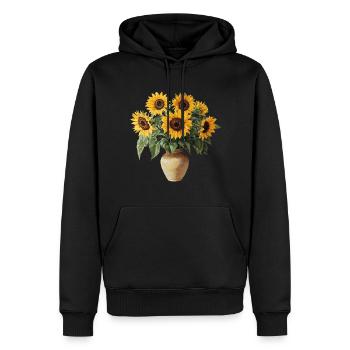 Sunflower - Men’s Premium Organic Hoodie - black - Front - Nico (187cm)