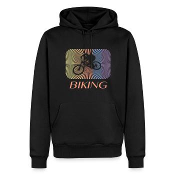 biking - Männer Premium Bio Hoodie - Schwarz - Vorne - Nico (187cm)