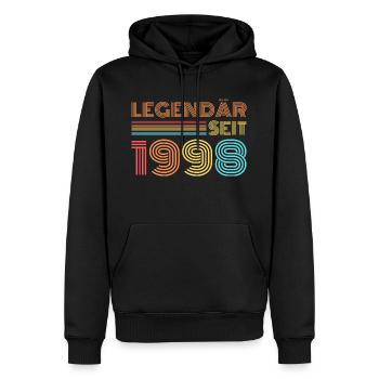 LEGENDÄR seit 1998 Geburtstag - Männer Premium Bio Hoodie - Schwarz - Vorne - Nico (187cm)