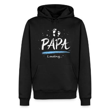 Papa 2025 Loading Geschenk für werdende Väter - Männer Premium Bio Hoodie - Schwarz - Vorne - Nico (187cm)