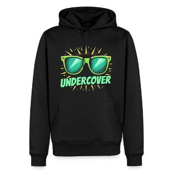 Lunettes de soleil drôles et costume de discours infiltré - Sweat à capuche Premium bio Homme - noir - Devant - Nico (187cm)