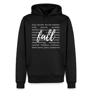 Fall Season | Autumn Leaves | Pumpkin - Men’s Premium Organic Hoodie - black - Front - Nico (187cm)