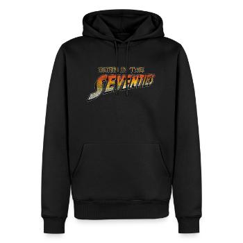 Né dans les années soixante-dix Nerd Retro 70s Cult Fun - Sweat à capuche Premium bio Homme - noir - Devant - Nico (187cm)