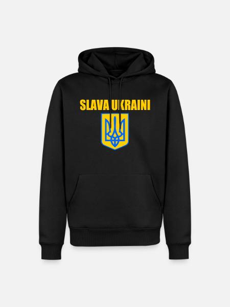 Slava ukraini - Sweat à capuche Premium bio Homme - noir