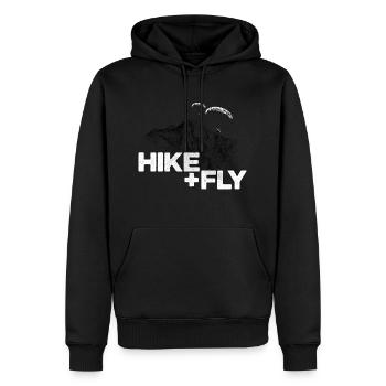 Hike & Fly Paragliding weiß - Männer Premium Bio Hoodie - Schwarz - Vorne - Nico (187cm)