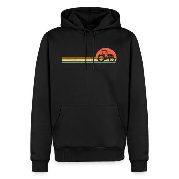Traktor Retro Landwirt Trekker Bauer Vintage - Männer Premium Bio Hoodie - Schwarz - Vorne - Nico (187cm)