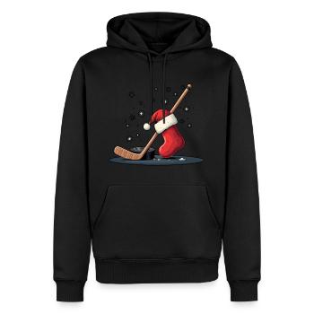 Santa Sports Hat Ball Eishockey Weihnachten - Männer Premium Bio Hoodie - Schwarz - Vorne - Nico (187cm)