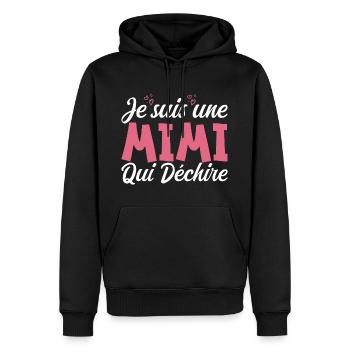 Ich bin eine Mimi, die reißt - Männer Premium Bio Hoodie - Schwarz - Vorne - Nico (187cm)