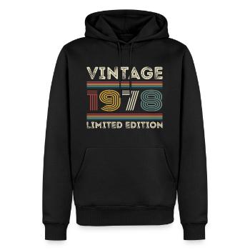 1978 Anniversaire 1978 Retro 1978 Cadeau 1978 - Sweat à capuche Premium bio Homme - noir - Devant - Nico (187cm)