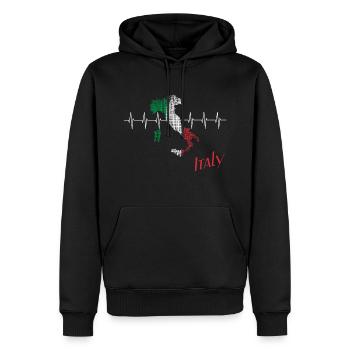 Italy heartbeat Italien - Männer Premium Bio Hoodie - Schwarz - Vorne - Nico (187cm)