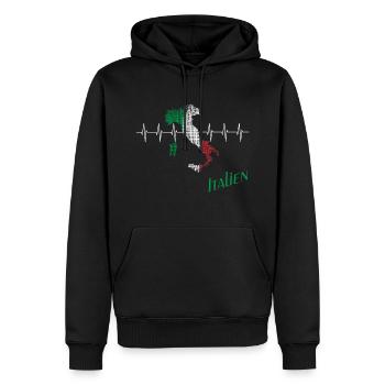 Italien italien - Männer Premium Bio Hoodie - Schwarz - Vorne - Nico (187cm)