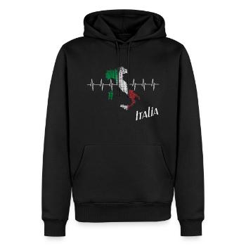 Italia italia - Männer Premium Bio Hoodie - Schwarz - Vorne - Nico (187cm)