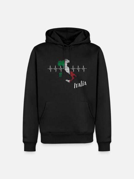 Italia italia - Männer Premium Bio Hoodie - Schwarz