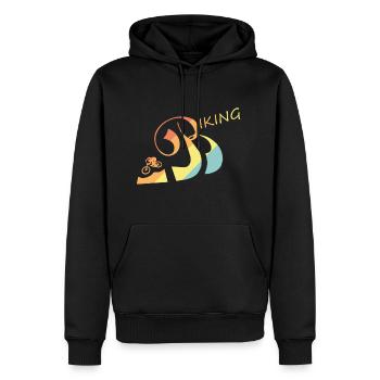 Biking - Männer Premium Bio Hoodie - Schwarz - Vorne - Nico (187cm)
