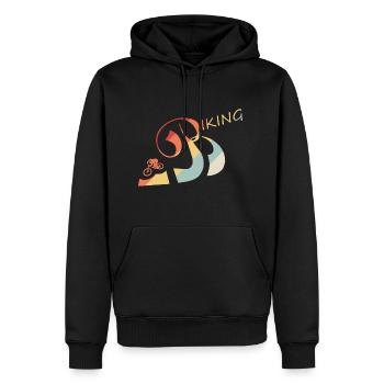 Biking - Männer Premium Bio Hoodie - Schwarz - Vorne - Nico (187cm)