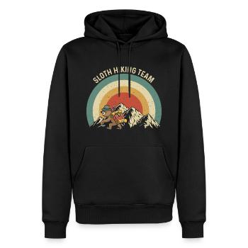 Sloth Hiking Team - Männer Premium Bio Hoodie - Schwarz - Vorne - Nico (187cm)