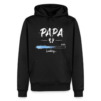Papa 2025 Loading für Väter Geschenk - Männer Premium Bio Hoodie - Schwarz - Vorne - Nico (187cm)