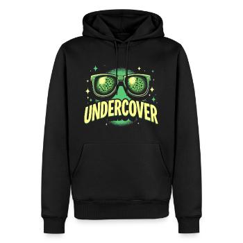 Lustige Sonnenbrille und Undercover Speech Kostüm - Männer Premium Bio Hoodie - Schwarz - Vorne - Nico (187cm)