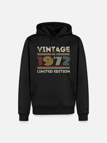 1972 Anniversaire 1972 Retro 1972 Cadeau 1972 - Herre Premium økologisk hoodie - sort