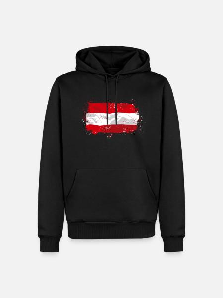 Austria Flag - Männer Premium Bio Hoodie - Schwarz