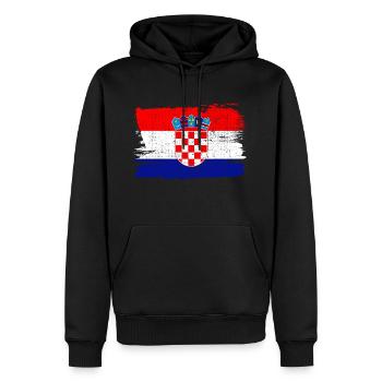 Kroatien Flagge Flagge Frieden Vintage - Männer Premium Bio Hoodie - Schwarz - Vorne - Nico (187cm)