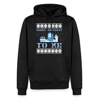 Happy Birthday Jesus - Ugly Christmas Sweater - Männer Premium Bio Hoodie - Schwarz - Vorne - Nico (187cm)