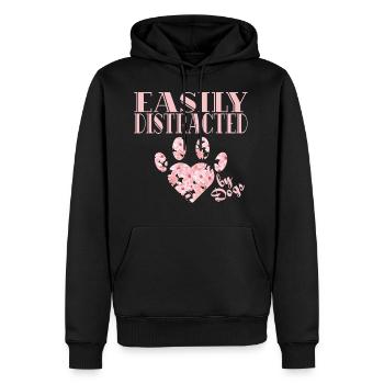 Facilement distrait par les chiens et les tissus - Sweat à capuche Premium bio Homme - noir - Devant - Nico (187cm)