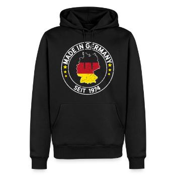 Made In Germany Seit 1974 Geburtstagsgeschenkidee - Männer Premium Bio Hoodie - Schwarz - Vorne - Nico (187cm)