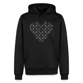 Gymnastique Féminine Silhouette Coeur - Sweat à capuche Premium bio Homme - noir - Devant - Nico (187cm)