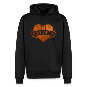 Vorname Manuela - Männer Premium Bio Hoodie - Schwarz - Vorne - Nico (187cm)
