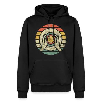 Céramique four rétro poterie poterie artisanat cadeau - Sweat à capuche Premium bio Homme - noir - Devant - Nico (187cm)