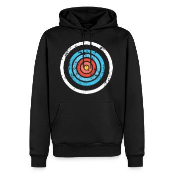 Tir à l'arc cible archer arc flèche chasse cadeau sport - Sweat à capuche Premium bio Homme - noir - Devant - Nico (187cm)