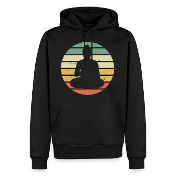 Vintage Buddha Buddhismus Yoga Meditationsgeschenk - Männer Premium Bio Hoodie - Schwarz - Vorne - Nico (187cm)
