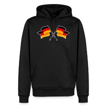 Deutschlandfahne Deutschland Flagge Fahne gekreuzt - Männer Premium Bio Hoodie - Schwarz - Vorne - Nico (187cm)