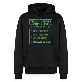 Tech Support Checklist Coding Shirt For - Männer Premium Bio Hoodie - Schwarz - Vorne - Nico (187cm)