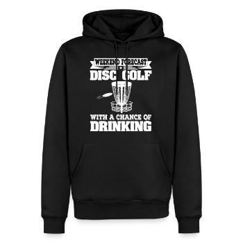 Prévisions de week-end Disc Golf avec une chance - Sweat à capuche Premium bio Homme - noir - Devant - Nico (187cm)