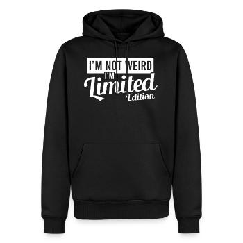 I'm Weird I'm Limited Edition T-shirt Design - Sweat à capuche Premium bio Homme - noir - Devant - Nico (187cm)