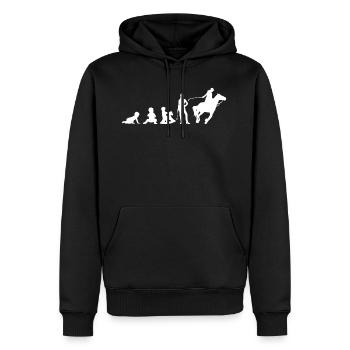 Evolution Life Is Better With Horses Design - Männer Premium Bio Hoodie - Schwarz - Vorne - Nico (187cm)