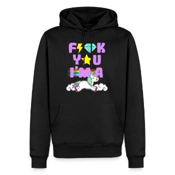 Fuck You I'm A Unicorn Equality Clouds Coloré - Sweat à capuche Premium bio Homme - noir - Devant - Nico (187cm)