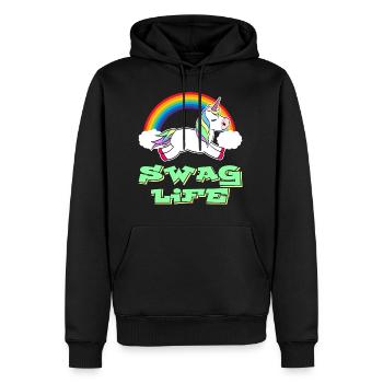 Swag Life Fairy Tale Magic Myth Colorful - Sweat à capuche Premium bio Homme - noir - Devant - Nico (187cm)