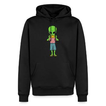 Alien Taco T-shirt Design Aliens UFO Object - Sweat à capuche Premium bio Homme - noir - Devant - Nico (187cm)