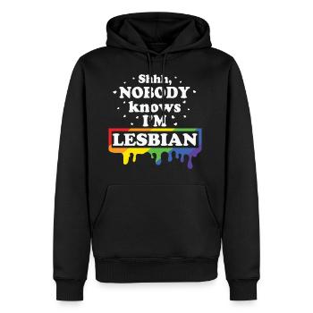 LBGT Drapeau Gay Pride Lesbienne Humaine - Sweat à capuche Premium bio Homme - noir - Devant - Nico (187cm)