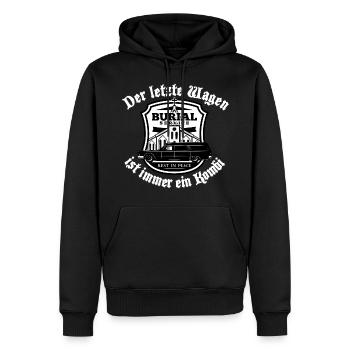 Der letzte Wagen ist immer ein Kombi - Männer Premium Bio Hoodie - Schwarz - Vorne - Nico (187cm)