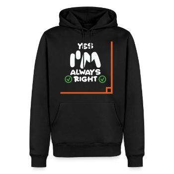 Math Teacher Yes i'm always right - Männer Premium Bio Hoodie - Schwarz - Vorne - Nico (187cm)