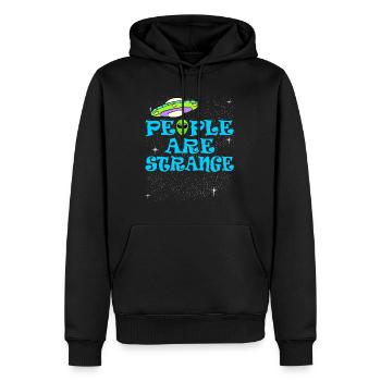 Les gens sont étranges T-shirt Design - Sweat à capuche Premium bio Homme - noir - Devant - Nico (187cm)