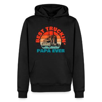 Bonne Fête des Pères Papa Travel Load Apparel - Sweat à capuche Premium bio Homme - noir - Devant - Nico (187cm)