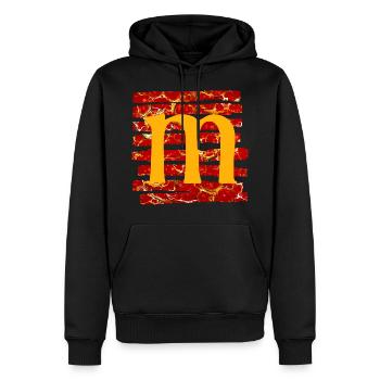 Bande E 232 m - Sweat à capuche Premium bio Homme - noir - Devant - Nico (187cm)