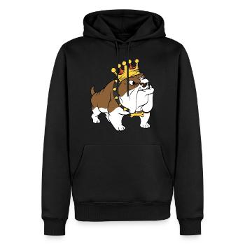 Couroné mignon adorable chien pour les amoureux - Sweat à capuche Premium bio Homme - noir - Devant - Nico (187cm)