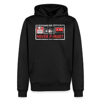 Design Rétro des Années 80 Unique Color Design 80 - Sweat à capuche Premium bio Homme - noir - Devant - Nico (187cm)
